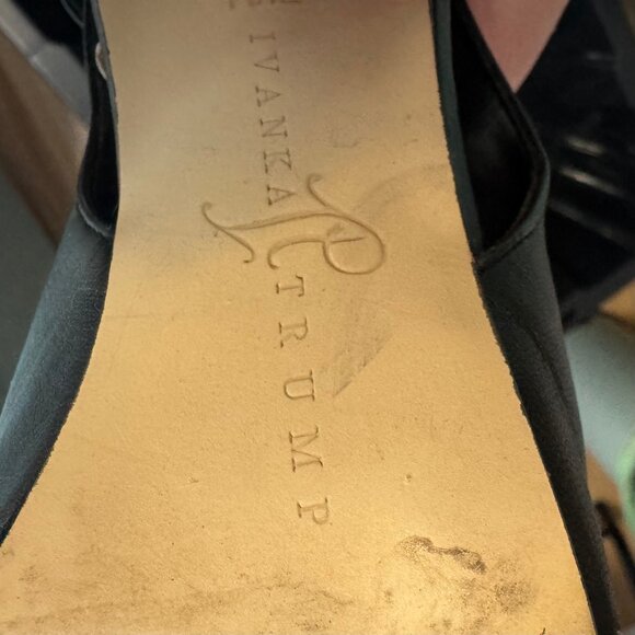 Ivanka Trump Black Leather Slingback Booties Size 8 - Picture 8 of 8